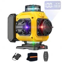 Livella Laser Professionale 4D a 16 Linee, Automatica 360° °   Livella Laser Orizzontale e Verticale, Linee Potenti, con Display di Potenza, Raggio Verde