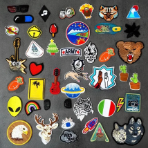 Sunglasses Rabbit Carrot DIY Iron On Patches Embroidery Applique Clothes Sewing Supplies Decorative Badges Wolf Tree Lightning