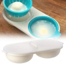 New Creative Egg Poacher Food Grade Pans Double Cup Egg Boiler Steam Microwave Oven Set Kitchen Cooking Tools kitchen tools