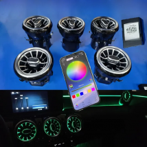 LED For Benz A/C/E/S/V/CLA/GLA/GLC W176 W205 W213 W222 W447 W117 W156 X253 Bluetooth APP Nozzle Ambient Light Air Vent Turbine