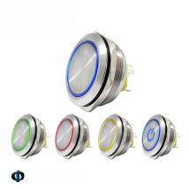 40mm IP67 waterproof metal push button switch with red green bule white yellow led switch pushbutton momentary latching on off