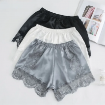 Silk Lace Shorts Women Underwear Safety Short Pants Summer Sexy Thin Loose Knicker Panties Under Skirt Shorts Boxer Brief Shorty