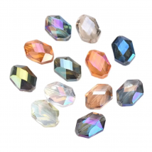 10pcs 18x12mm Hexagon Oval Faceted Crystal Glass Prism Loose Crafts Beads for Jewelry Making DIY Curtains