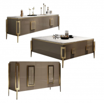Nordic coffee table basse de salon Aparador sideboard buffet eat edge ark tv stand tv cabinet living room gold stainless steel