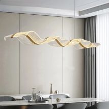 Nordic Creative Led Chandelier Design Long Wave Pendant Lights Restaurant Bar Lamp Dining Room Home Decor Hanging Light Fixture