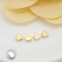 (2824)20PCS 5MM 24K Gold Color Plated Brass Heart Shape Spacer Beads Bracelet Beads High Quality Diy Jewelry Accessories