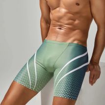 NEW SEOBEAN-Men's Low Rise Color Block SWIM BOXER SWIMWEAR Long VORTEX GRADIENT COLOR SWIMWEAR