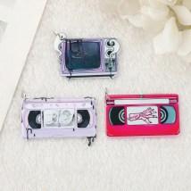 12Pcs Pastel Goth Horror Movie Cat Skull Charms Spooky TV Creative Acrylic Pendant For Earring Necklace Diy Making