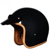 Pearl Black Motorcycle Helmet 3/4 Open Face Vintage Casco Scooter Bike Helmet Retro DOT Approved Casque Motociclismo 508