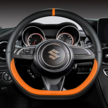 Microfiber Leather D Shape 38cm Car Steering Wheel Cover For Suzuki Swift 2017 2018 2019 2020 2021 2022 Sport Auto Accessories