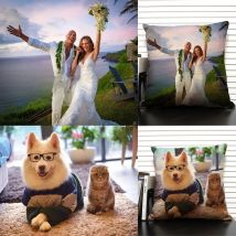 Family Life Photo Custom Cushion Cover Decorative Pillow Custom Linen Pillow Cover Sofa Pillow Cover DIY Logo Pillow Cover