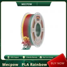 Mecpow 1kg FILAMENTO STAMPANTE 3D PLA Rainbow - 50-200mm/s, 200-240 ° Temperatura C, diametro 1,75 mm±0,02 mm, più verde e più sicuro