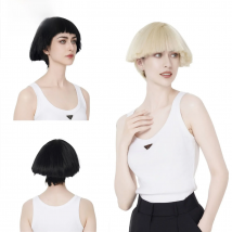 StrongBeauty Women's Synthetic Wig Short hair Shroom hairstyle Red Bowl haircut Blonde/White Wigs Bob