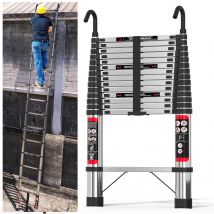 5m Telescopic Ladder Stainless Steel Convenient Extendable ,For Pulling Walls, Changing Light Bulbs,Repairing Roofs,RV