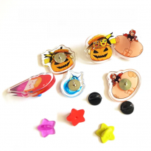 Custom Clear Acrylic Pins Round Cartoon Photo Customized Logo Anime Cute Plastic Pins Personalized Badge Brooch