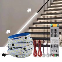 24V Running Water Flowing LED Strip Light 2in 1 PIR Motion Sensor Stair Controller for WS2811 Pixel Chasing Effect Tape Lamp 10M