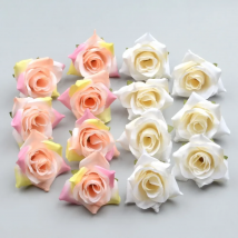 100PCS DIY Artificial White Rose Silk Flowers Head For Home Wedding Party Decoration Wreath Gift Box Scrapbooking Fake Flowers