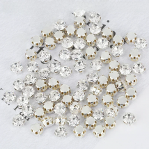 Top 4mm-8mm 3D Sliver Claw Sew On Clear Crystal Rhinestone With Hole Flatback  DIY Sewing Strass Rhinestone For Dress Decoration