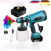 Cordless Paint Sprayer For Makita 18VBattery 1L Capacity Container Spray Paint Gun 2 Nozzles 3 Patterns Furniture House Painting