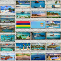 【YZFQ】FIJI Mauritius Bora Mauritices Crete Island Vintage Metal Signs Travel Souvenir For Wall Home Decor 30X15CM DC-1440A