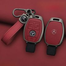 For Mercedes Benz A B C S Class AMG GLA CLA GLC W176 W221 W204 W205 Zinc Alloy Car Leather Key Case Remote Shell Auto Accessory