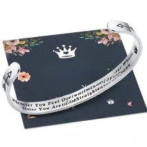 Whenever You Feel Overwhelmed Remember Whose Straighten Your Crown Bracelet, Engraved Inspirational Bangle Gift for Mom Daughter