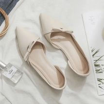 Summer Women Flat Heel Shoes Bow Slip on Moccasins Casual Working Shoe Outdoor Walking Flats Soft Sole 31-45 Apricot Solid Color