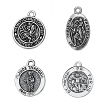 My shape 20 pcs St Saint Christopher Protect us Religious Charms Michael St Saint Jude Thaddeus Pray For Us Jewelry DIY Pendants