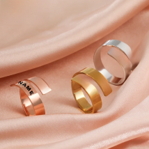 Engrave Name Finger Ring Personalized Custom Couple Gift for Woman Men Family Friend Girl Silver Color Stainless Steel Jewelry