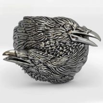 Retro Men Women Viking Jewelry Ravens Ring Norse Mythology Odin Crow Antique Silver Ring Finger Jewelry Bijoux