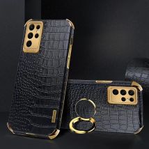 S25 Ultra Case ZROTEVE Plating Silicone Crocodile Leather Cover For Samsung Galaxy S24 FE S25 Edge S23 S22 S20 S21 S10 Plus Case