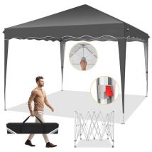 Gazebo da giardino 3x3m Tettuccio impermeabile con protezione UV ondulata 50+ Gazebo pop-up Tenda da festa regolabile in altezza per campeggio in spiaggia