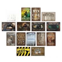 Man Cave Rule Metal Tin Sign Vintage Poster Home Bar Hotel Wall Painting Plaque Party Bar Public Decor 20*30 CM