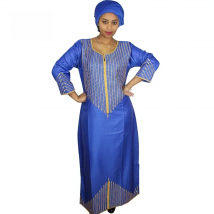African New Fashion Design Bazin Embroidery Design Dress Long Dress Without Scarf