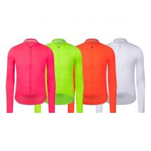 RISESBIK Men's Long Sleeve Cycling Jersey Lightweight Pro Aero Race Fit, UPF 50+ Biking Cycling Shirt Zipper Pocket