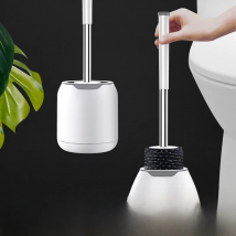 Wall Hanging TPR Toilet Brush with a Tweezer and Holder Set Silicone Bristles for Floor Bathroom Cleaning