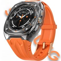 Mod Kit Strap+Case for Samsung Galaxy Watch 7 Ultra 47mm Silicone Loop Band Bracelet for Galaxy Watch Ultra Men Sport Wristband