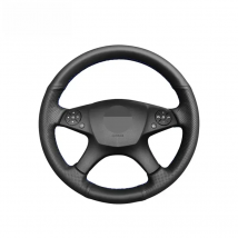 Car Steering Wheel Cover For Mercedes Benz C-Class W204 2007 - 2011interior parts Hand-stitched Black PU Artificial Leather