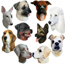 Latex Animal Realistic Bull Dog Labrador Pit Bull Basset Hound German Shepherd Dog Props Party Masks