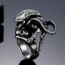 Retro Punk Lizard Skull Ring For Men Boys Vintage Male Metal Skeleton Animal Rings Hip Hop Cool Party Jewelry Gifts 2019 Anillos