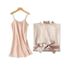 1PC/2PCS bride bridesmaid Robe with letters sling cami dress mother sister of the bride wedding gift bathrobe kimono satin robes