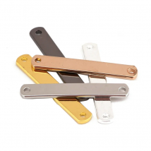 20 pieces 4 * 25mm 5-color copper smooth double-hole rounded rectangular copper piece necklace pendant jewelry accessories