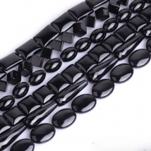 Natural Black Agates Beads Natural Stone Beads Loose Beads For Jewelry Making Bead Strand 15 Inches Teardrop Square Cube