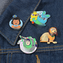 Disney Buzz Lightyear Toy Story Cartoon Brooch Metal Badge Schoolbag Clothes Pin Enamel Brooches