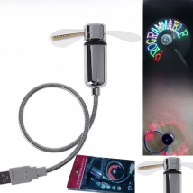 DIY USB LED Light Flash Self Program Fan Edit&Display Colorful Letters Symbol Number Greetings Slogan Fan for PC & Mobile Power