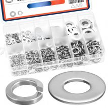 260pcs/95pcs Lock and Flat Washer Assortment Kit Stainless Steel M3 M4 M5 M6 M8 M10 Spring Lock Washers and Flat Washers Set