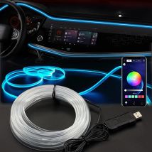 2/3/4/5M RGB Car Interior Ambient LED Light Strip Invisible USB Fiber Optic Atmosphere Lamp Support APP Control