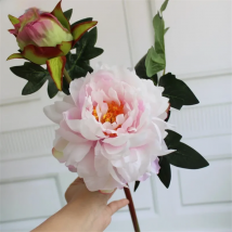 YO CHO 1Pc Simulation Big Peonies Fake Flower Branch Home Wedding Decor Fake Peonies Artificial Silk Flowers for Flowerpot Table