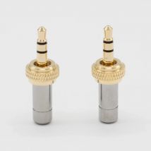 Special Mini 3.5mm Screw Lock Stereo Jack Plug Gold Plated for Sennheiser Sony D11 D12 Black Connector Parts  Internal  Thread