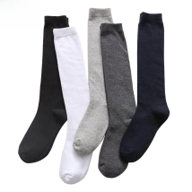 Brand Men's Long Socks Casual Combed Cotton Classic Business Solid Socks Party Wedding Gift Comfortable Dress Black Sokken